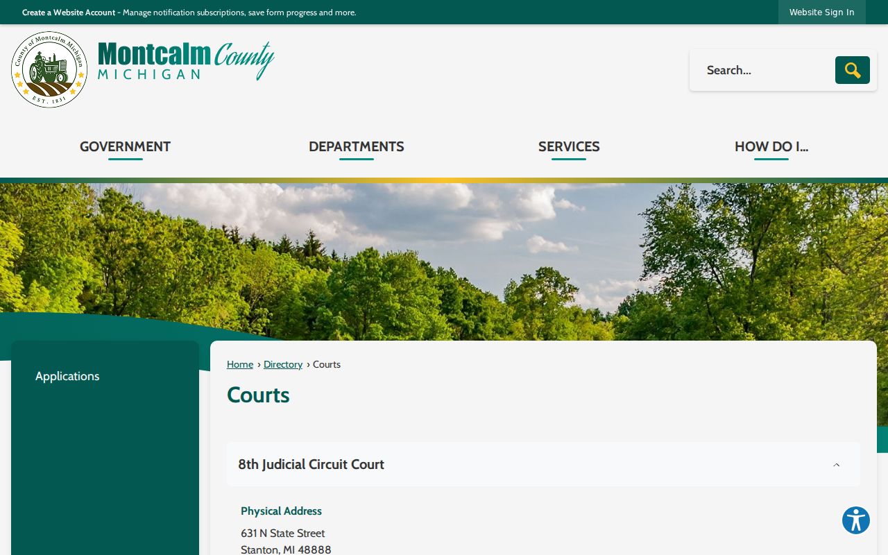Montcalm County court records directory for clerk and court offices