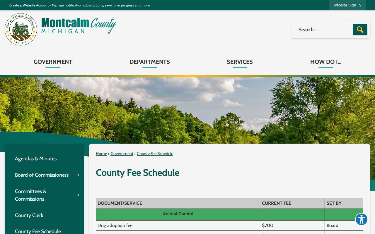 Montcalm County court record copy and certification fee schedule