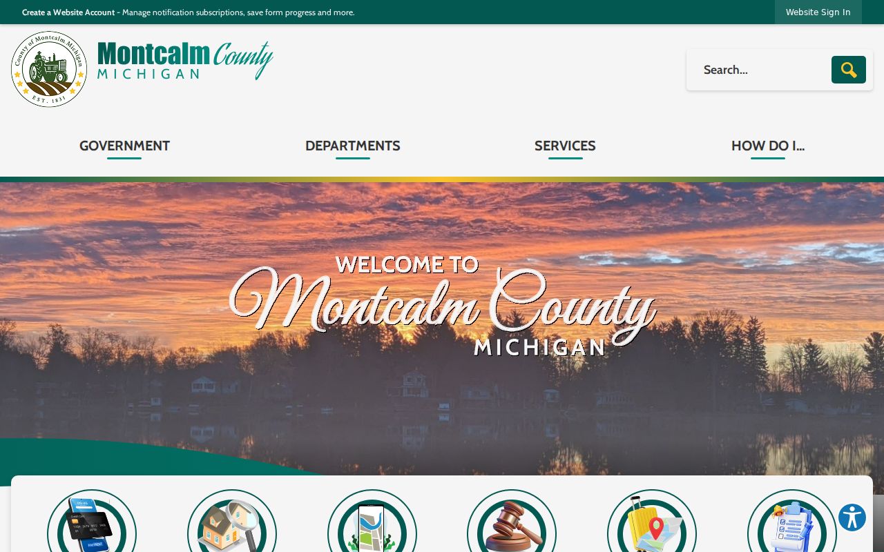Montcalm County court docket county navigation page