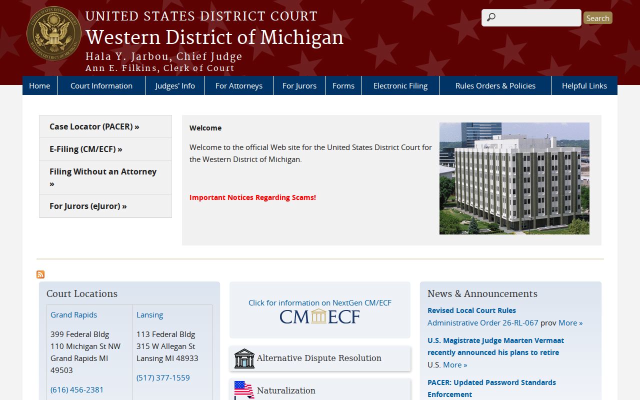 Montcalm County court docket Western District of Michigan source