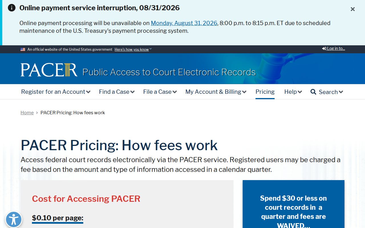 Montcalm County court docket PACER pricing source
