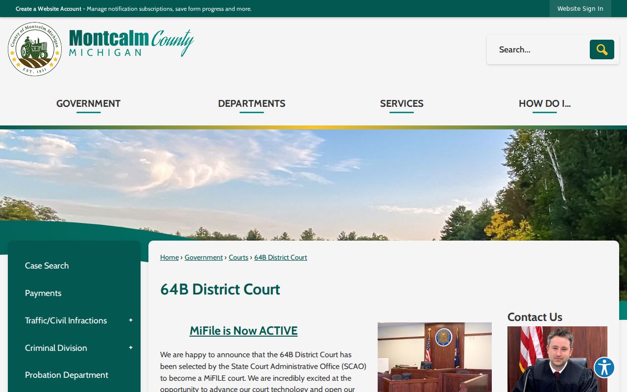 Montcalm County traffic court records at 64B District Court