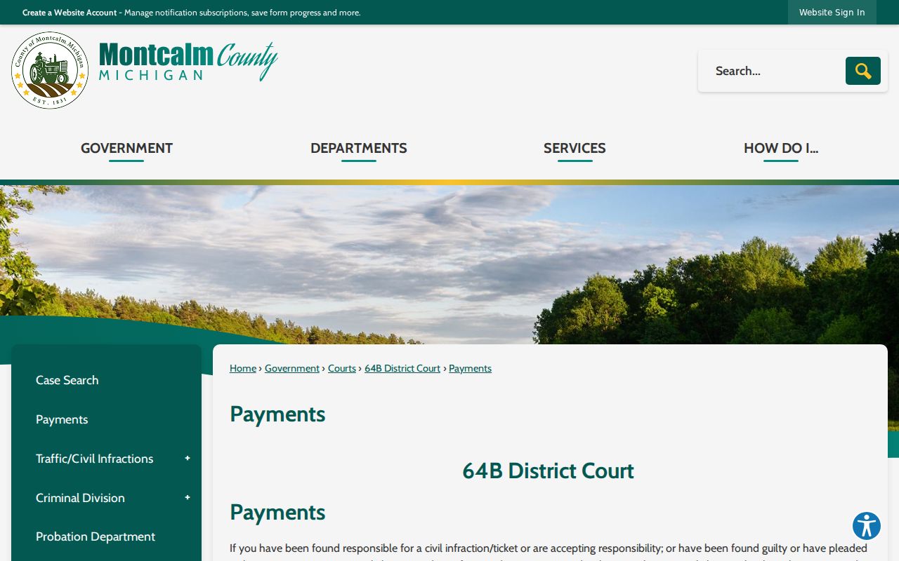 Montcalm County traffic court payment channels and ticket number guidance